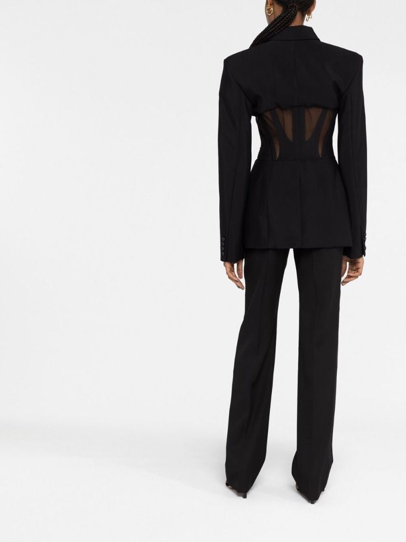 Black Cut-out Corseted Blazer