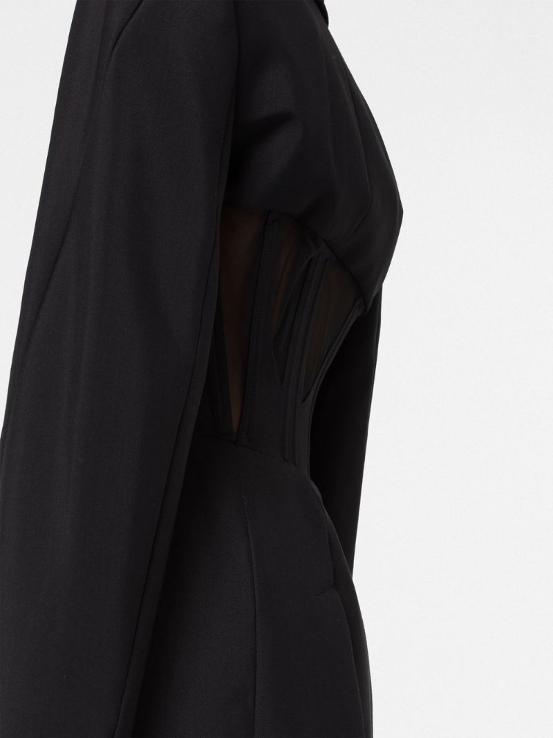 Black Cut-out Corseted Blazer