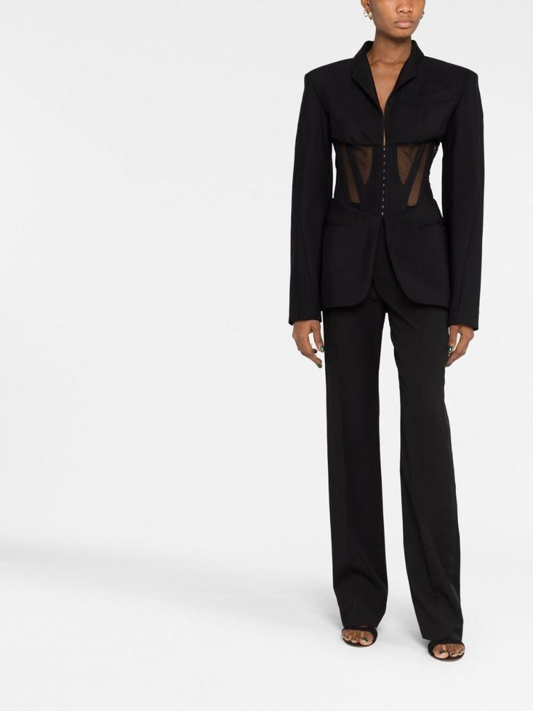 Black Cut-out Corseted Blazer
