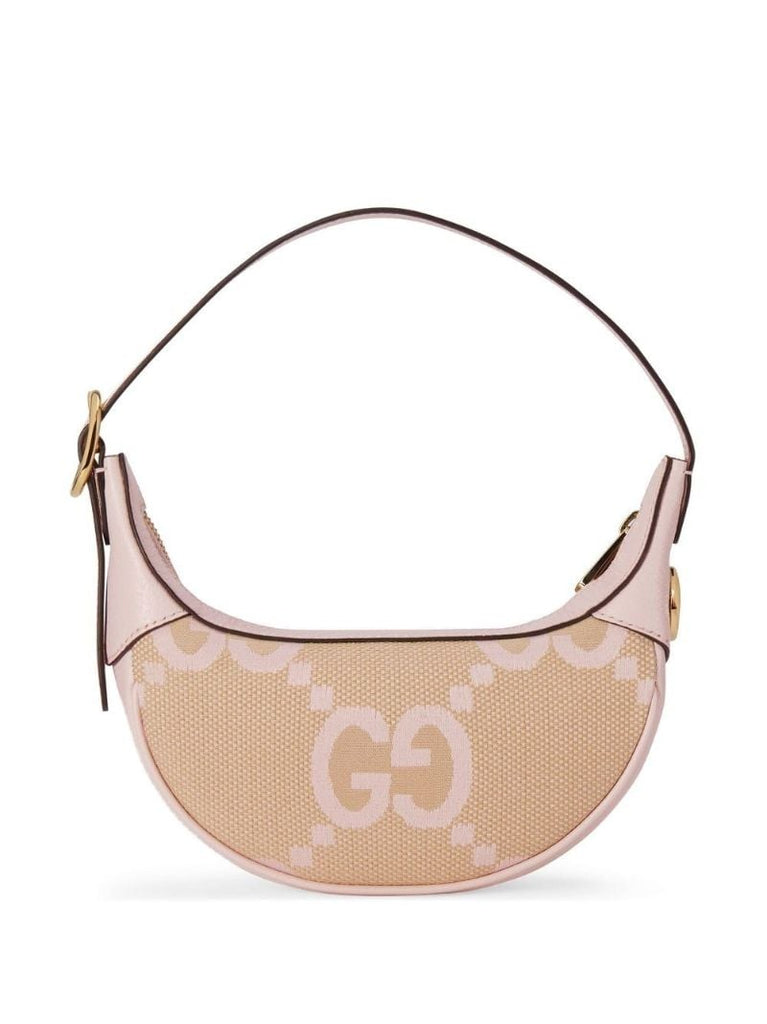 Pink Embroidered Monogram Mini Bag