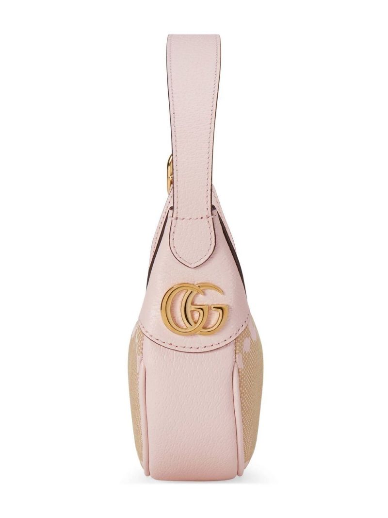 Pink Embroidered Monogram Mini Bag