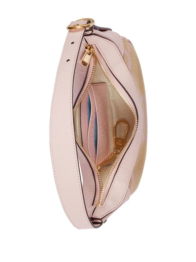 Pink Embroidered Monogram Mini Bag
