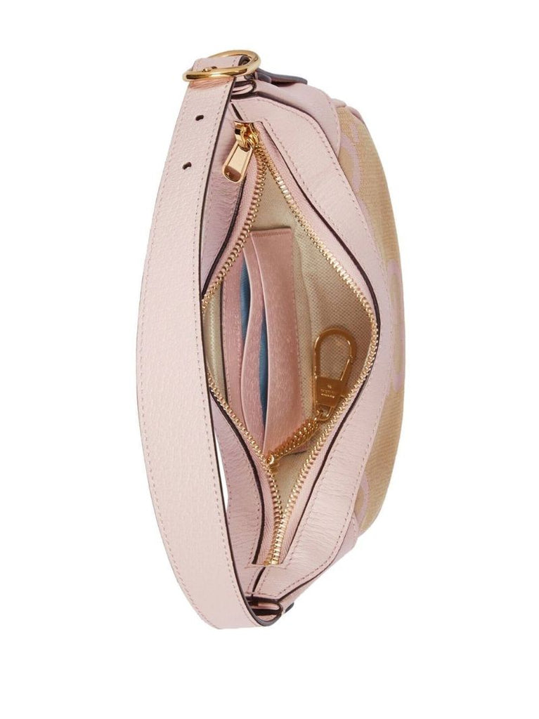Pink Embroidered Monogram Mini Bag