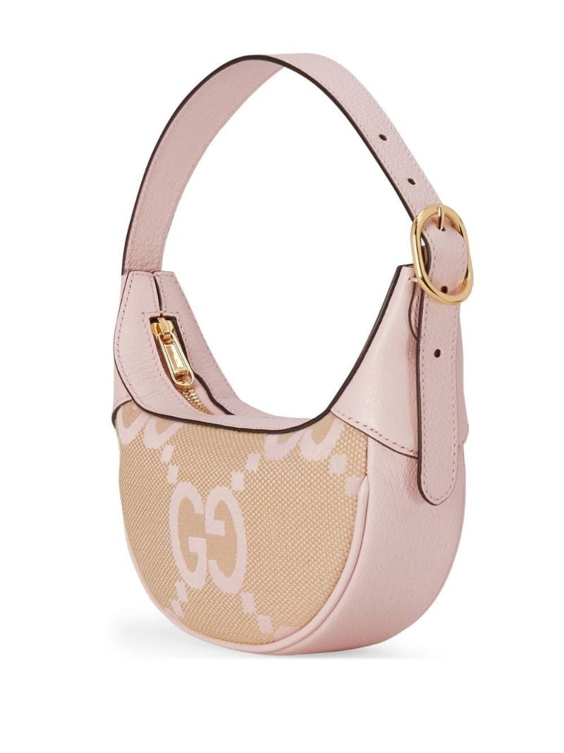Pink Embroidered Monogram Mini Bag