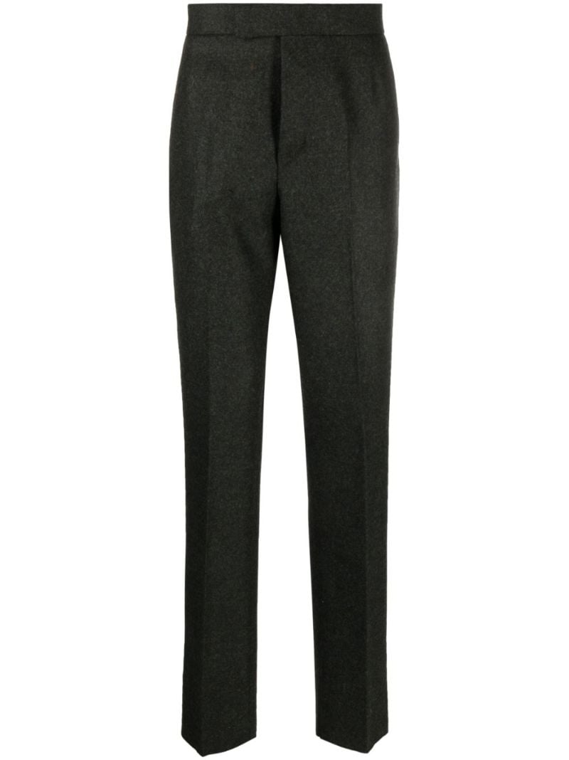Green Wool Straight-leg Trousers