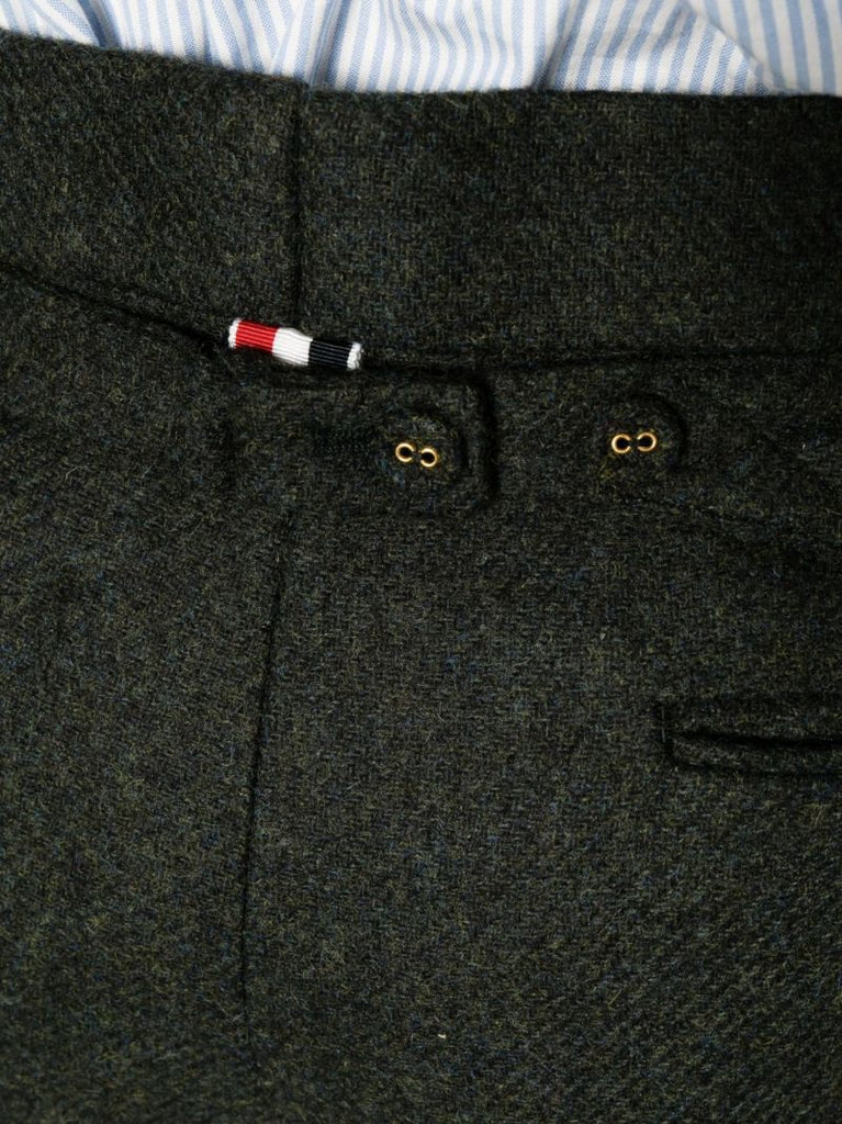 Green Wool Straight-leg Trousers