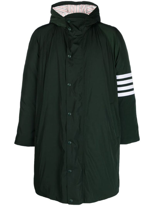 Green 4-bar Stripe Parka Coat