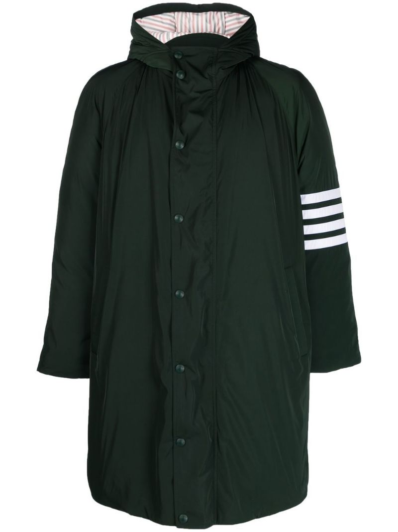 Green 4-bar Stripe Parka Coat