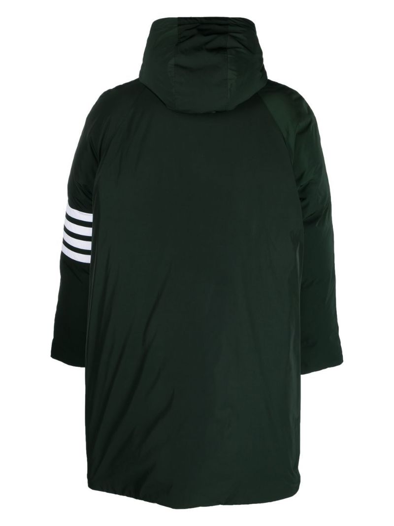 Green 4-bar Stripe Parka Coat