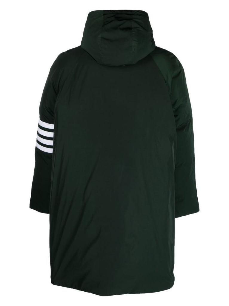 Green 4-bar Stripe Parka Coat