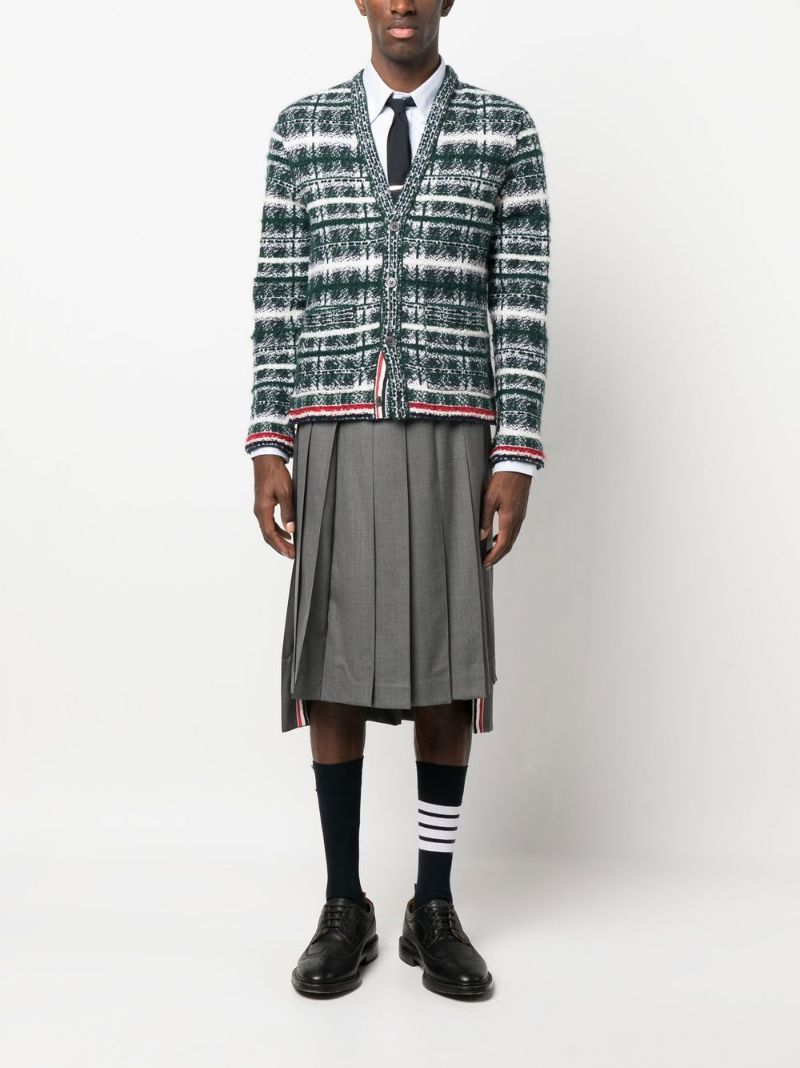 Blue 4-bar Striped Silk Shirt