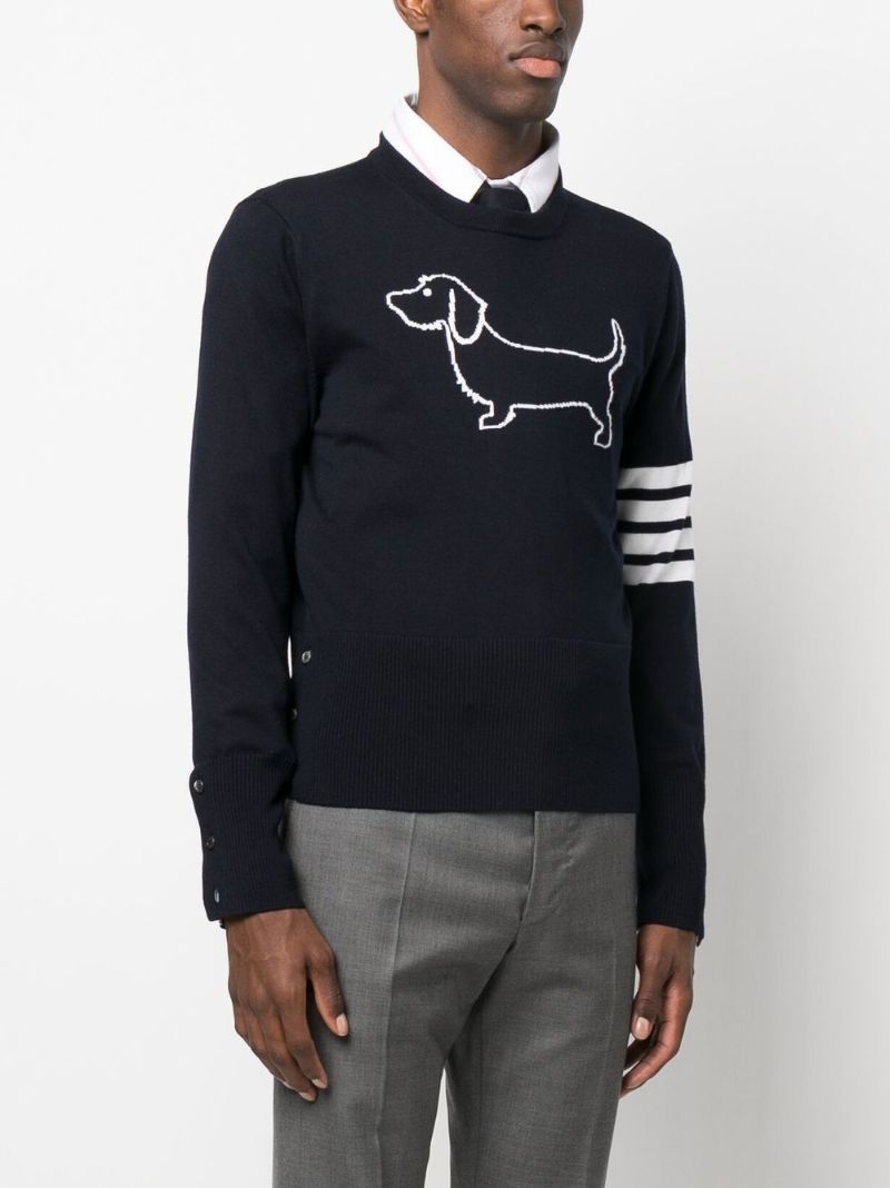 Blue Hector 4-bar Stripe Wool Sweater