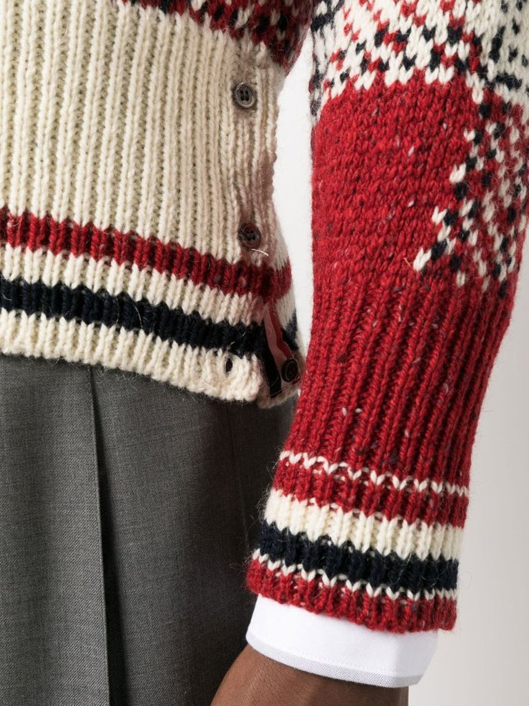 Red Tartan-check Pattern Cardigan