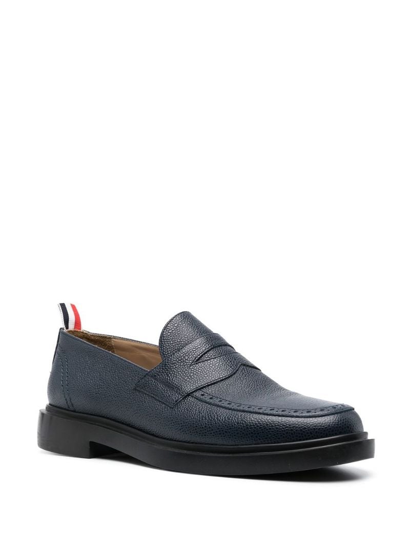 Blue Pebbled-leather Loafer