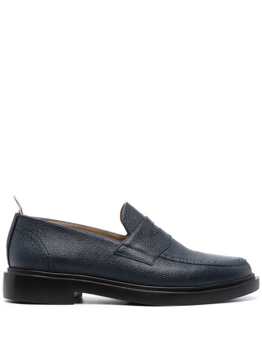 Blue Pebbled-leather Loafer