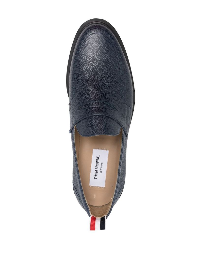 Blue Pebbled-leather Loafer