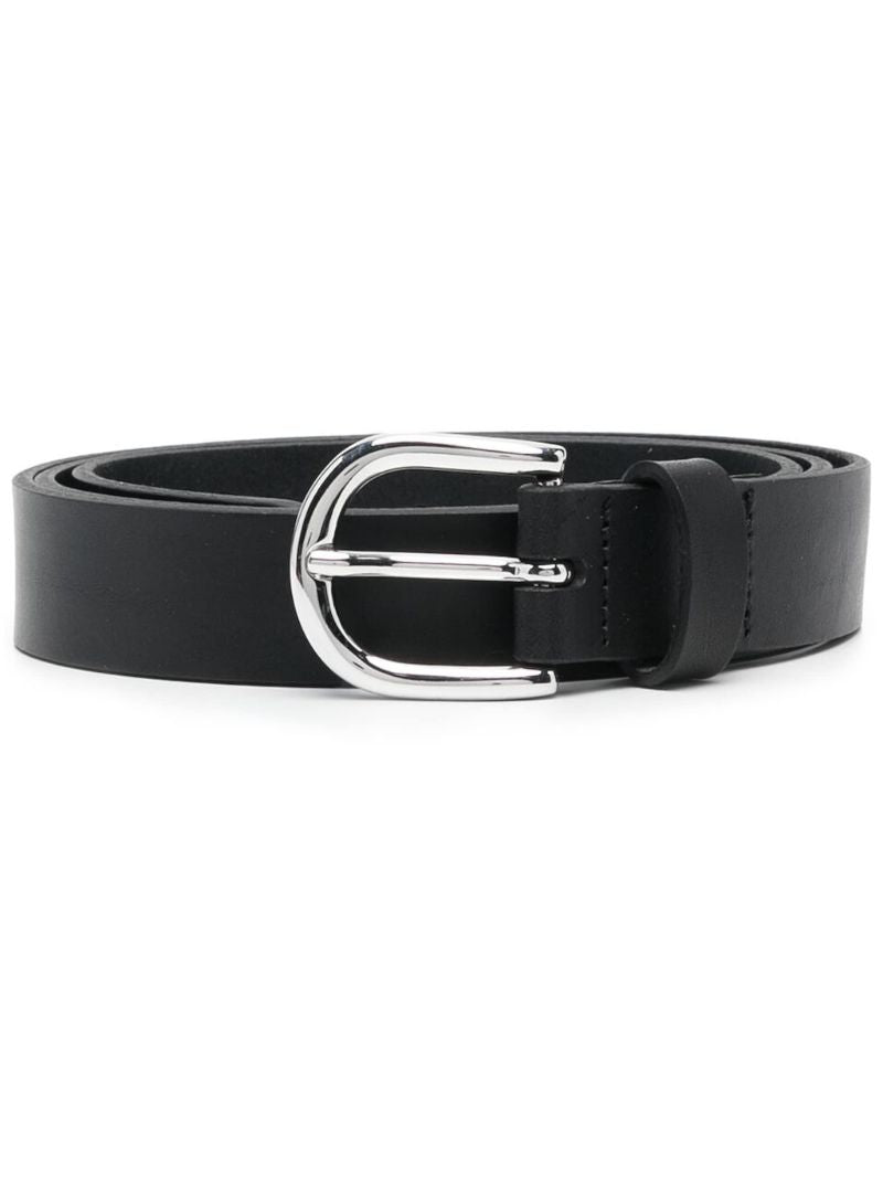Black Zap Leather Belt