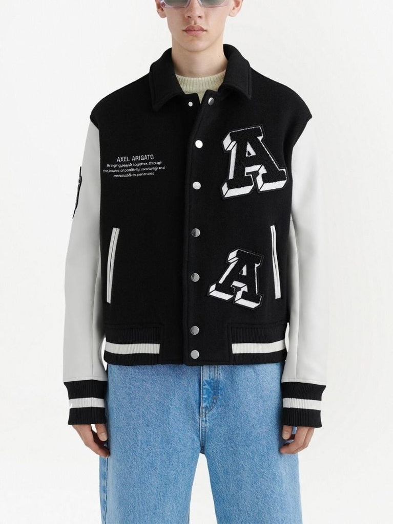 Black Illusion Wool Bomber Jacket