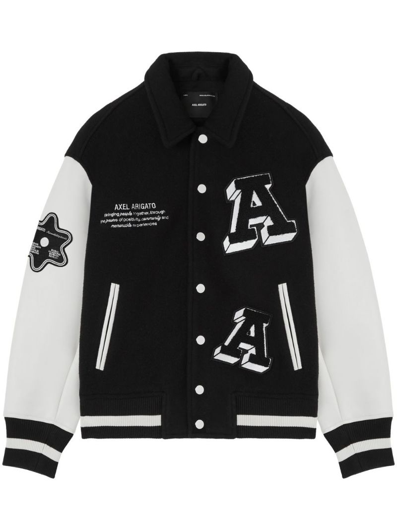 Black Illusion Wool Bomber Jacket