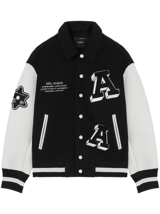 Black Illusion Wool Bomber Jacket