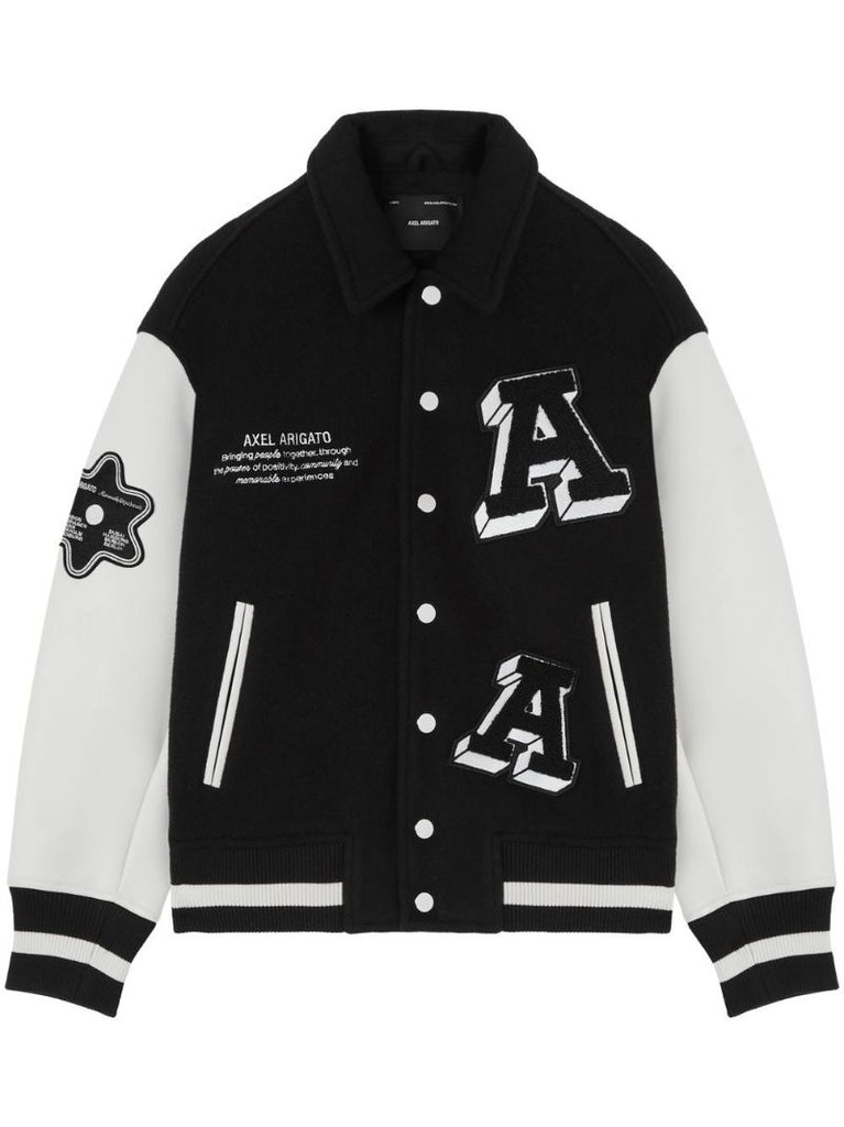Black Illusion Wool Bomber Jacket
