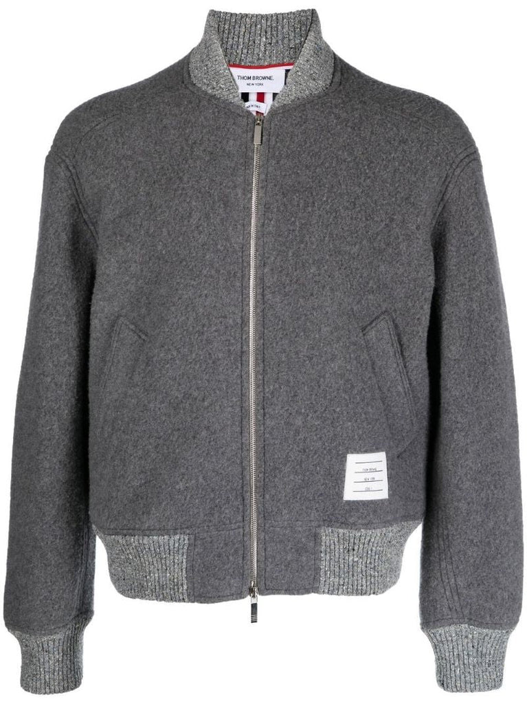 Grey Wool Bomber Jacket