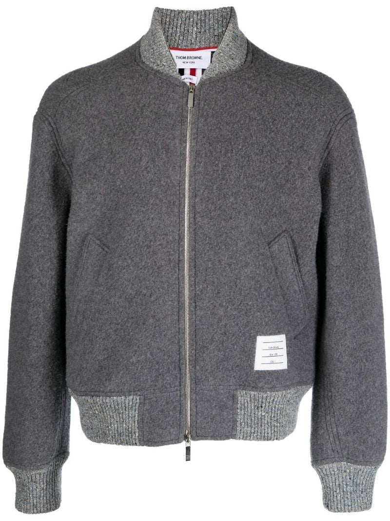 Grey Wool Bomber Jacket