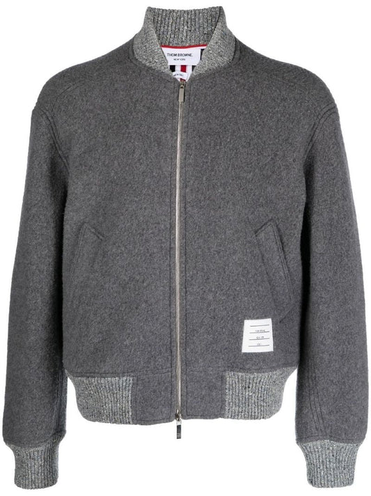 Grey Wool Bomber Jacket