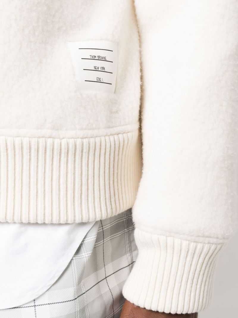 White Rwb-stripe Wool Sweater