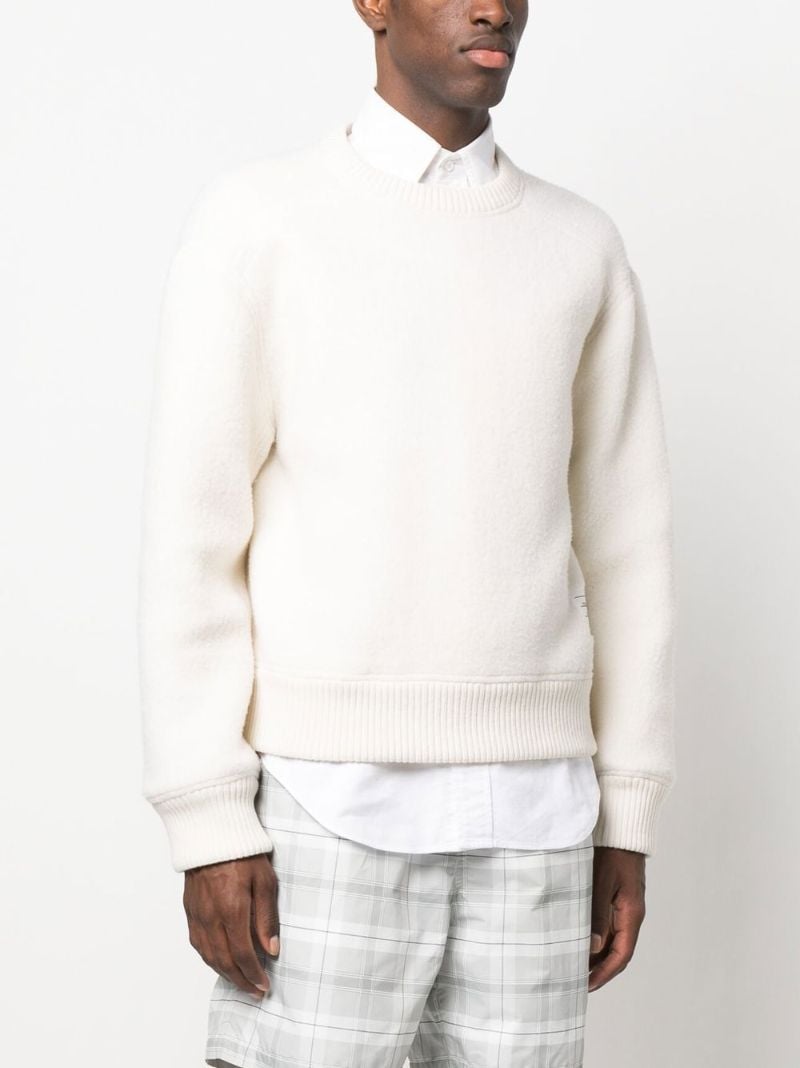 White Rwb-stripe Wool Sweater