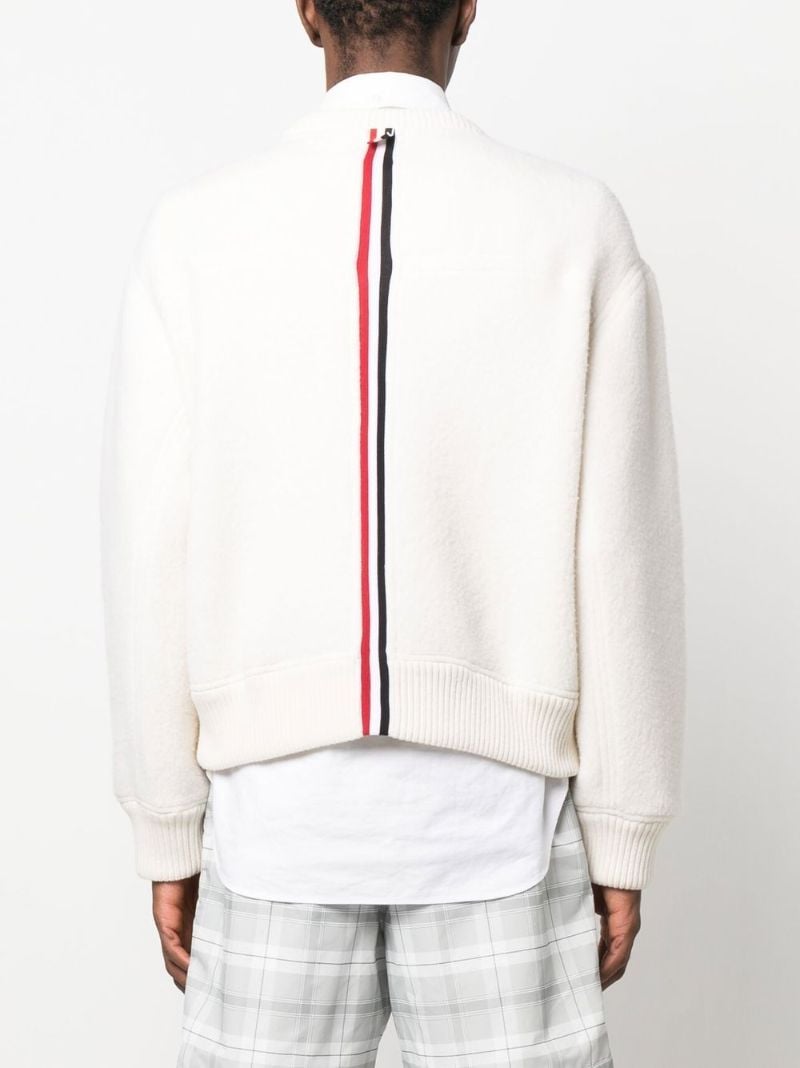 White Rwb-stripe Wool Sweater