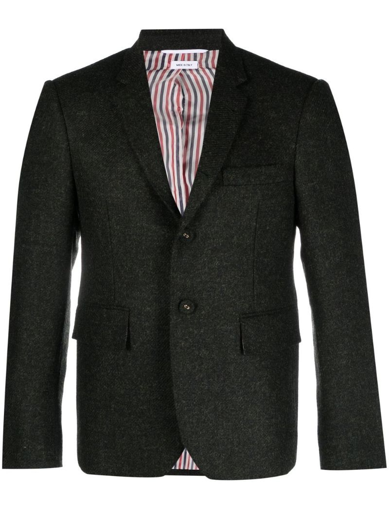 Green Wool Single-breasted Blazer