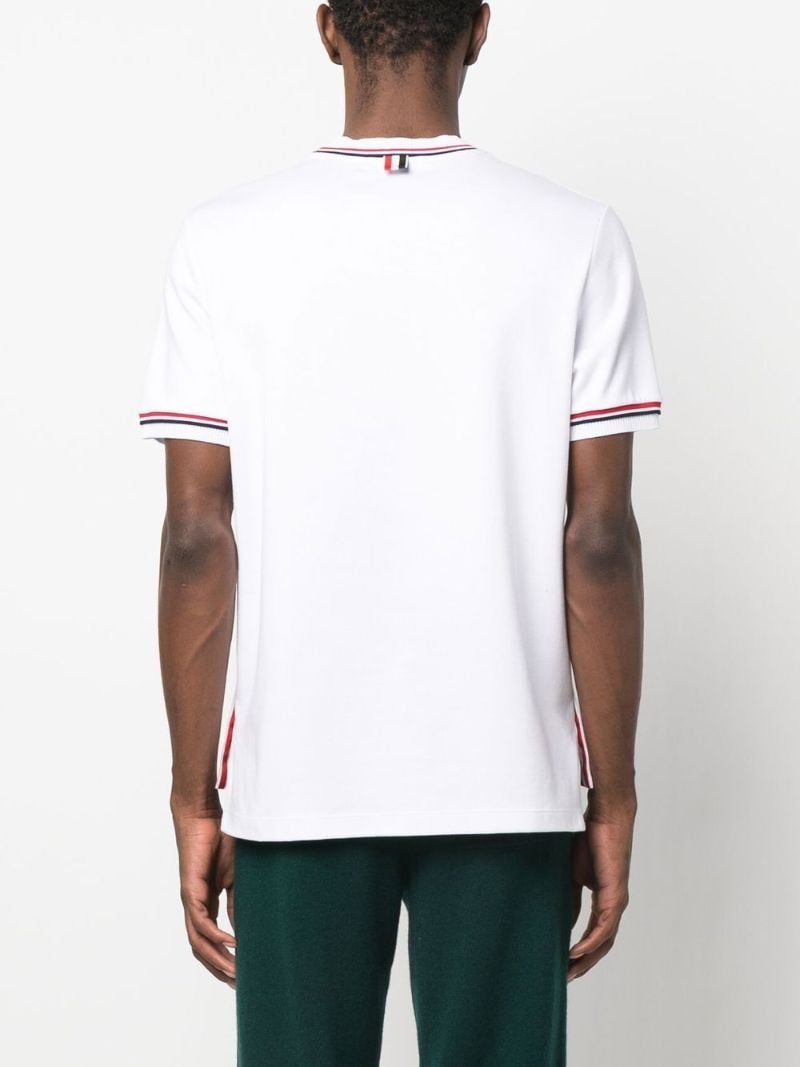 White Rwb-stripe Cotton T-shirt
