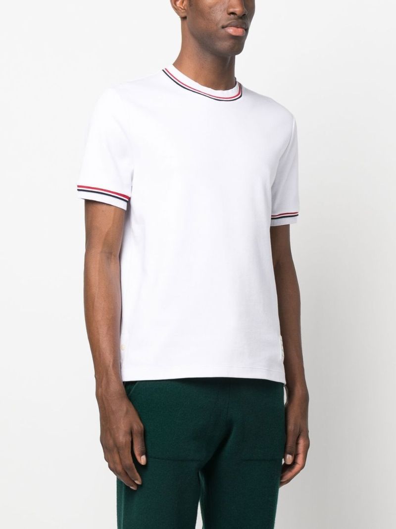 White Rwb-stripe Cotton T-shirt
