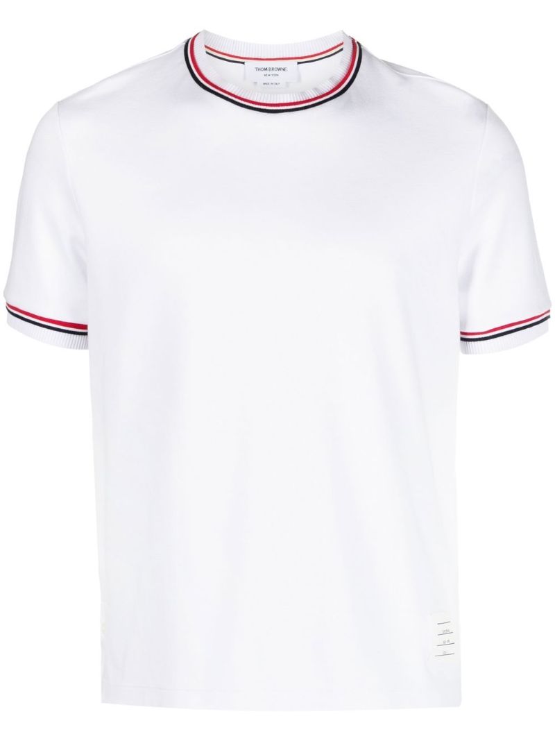 White Rwb-stripe Cotton T-shirt