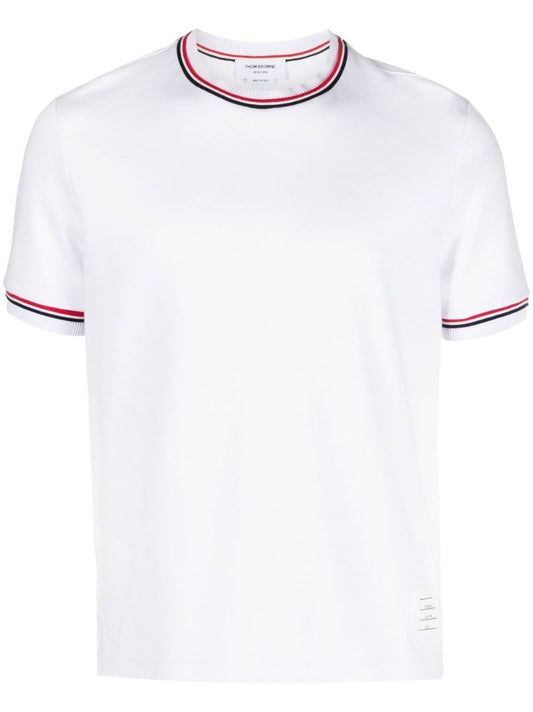 White Rwb-stripe Cotton T-shirt