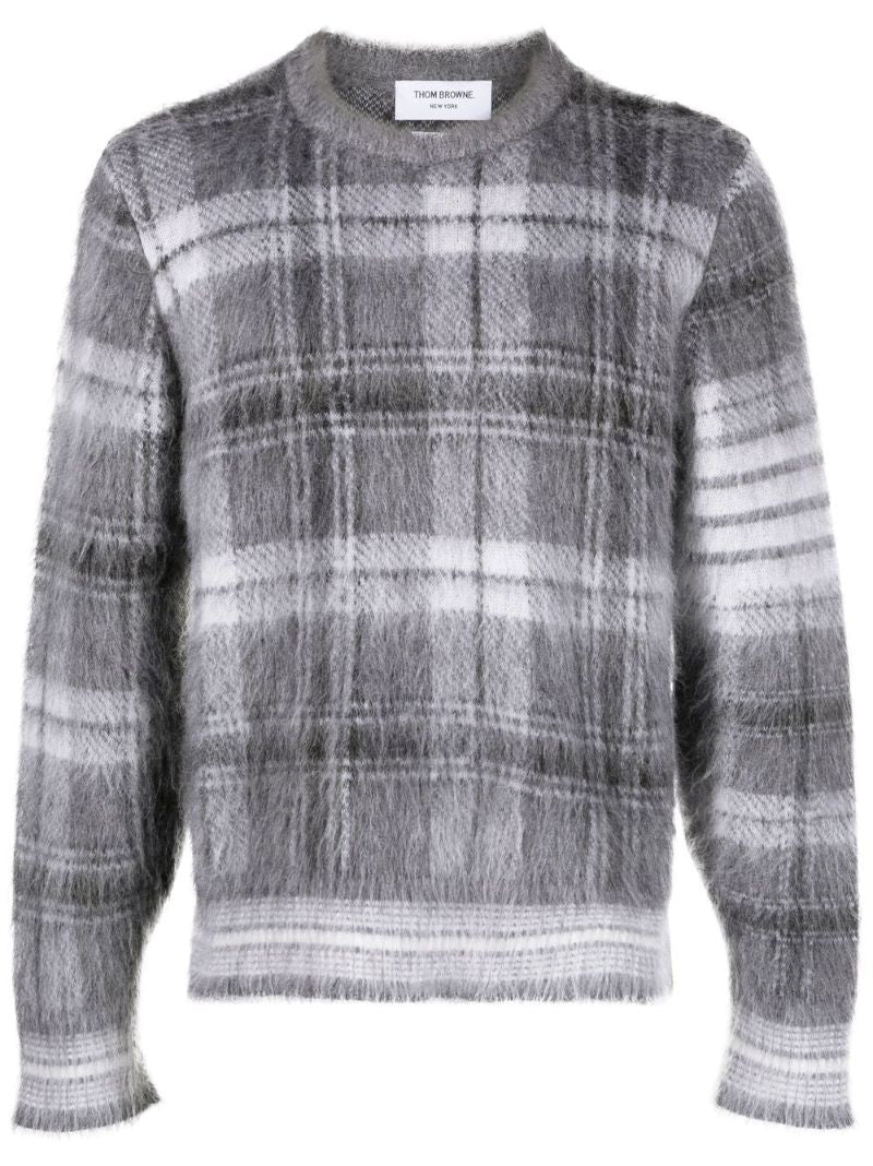 Grey Tartan Brushed Sweater