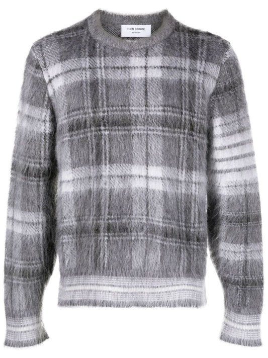 Grey Tartan Brushed Sweater