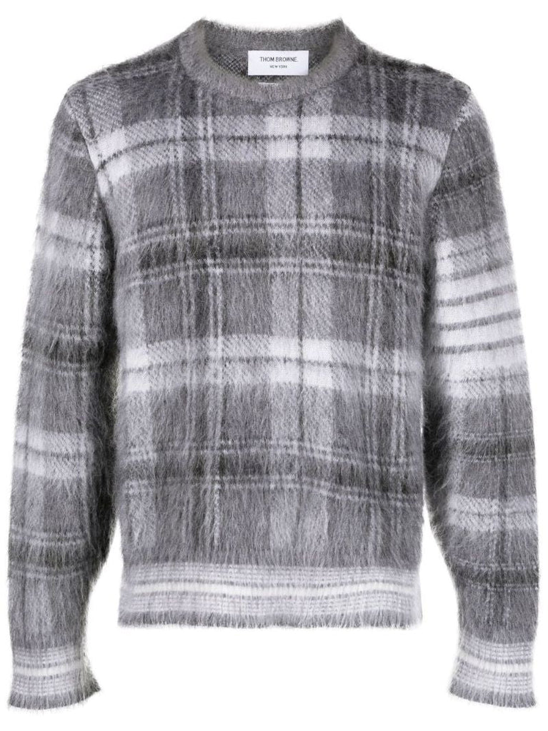 Grey Tartan Brushed Sweater