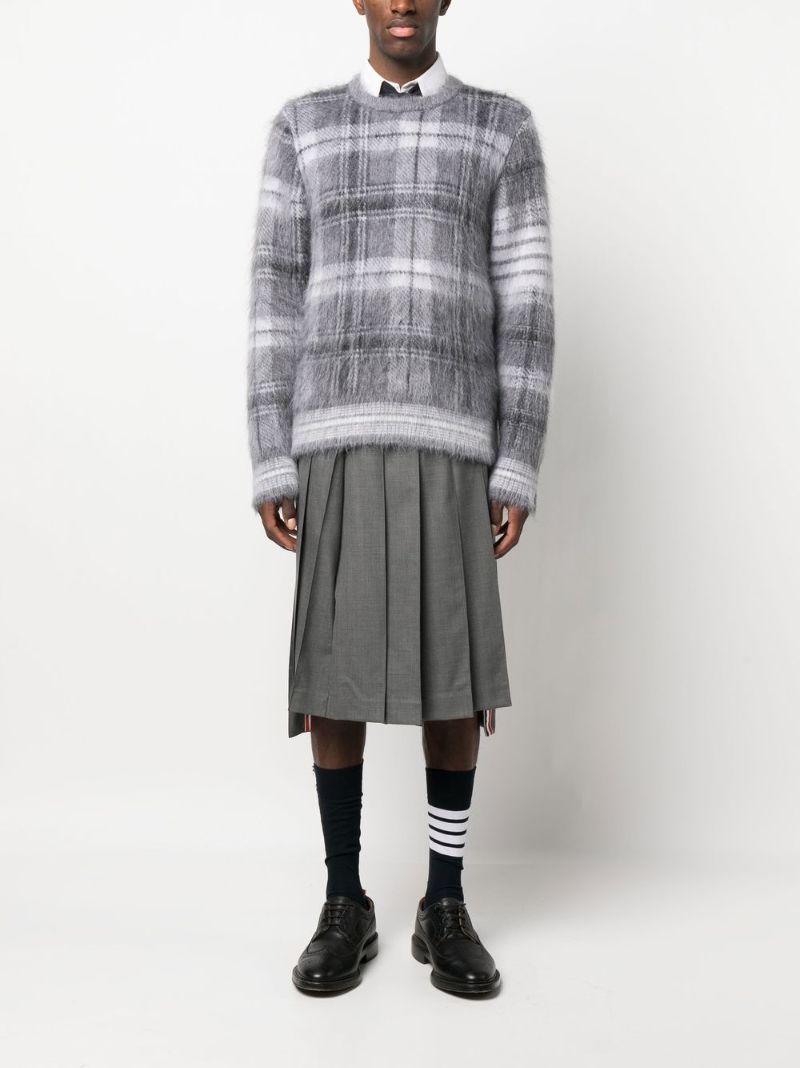 Grey Tartan Brushed Sweater