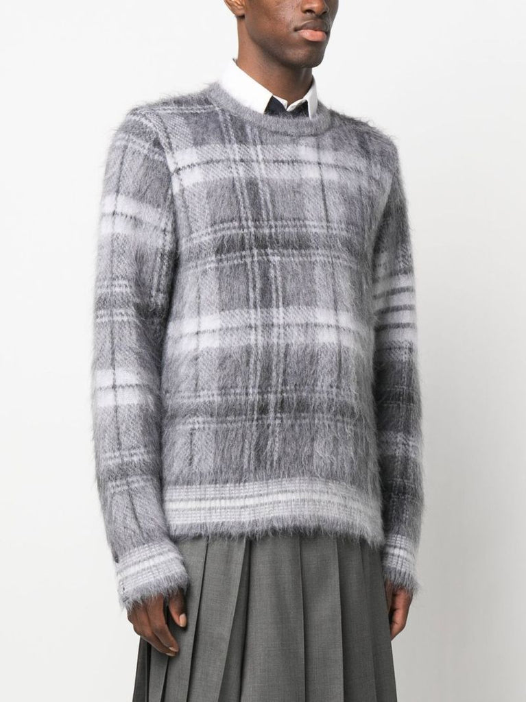 Grey Tartan Brushed Sweater