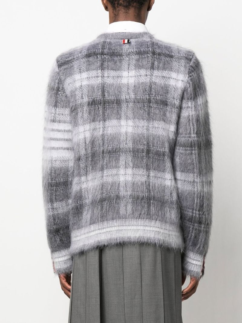 Grey Tartan Brushed Sweater