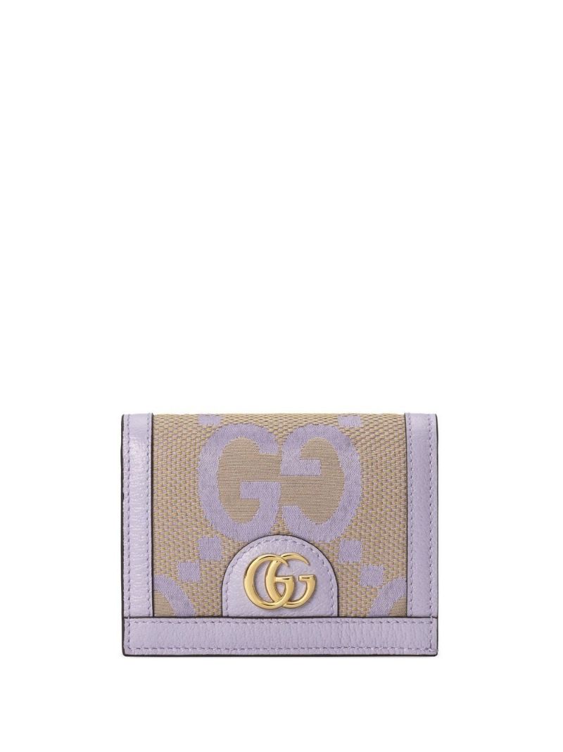 Purple Ophidia Jumbo Gg Leather Card Holder