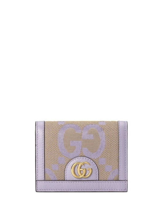 Purple Ophidia Jumbo Gg Leather Card Holder