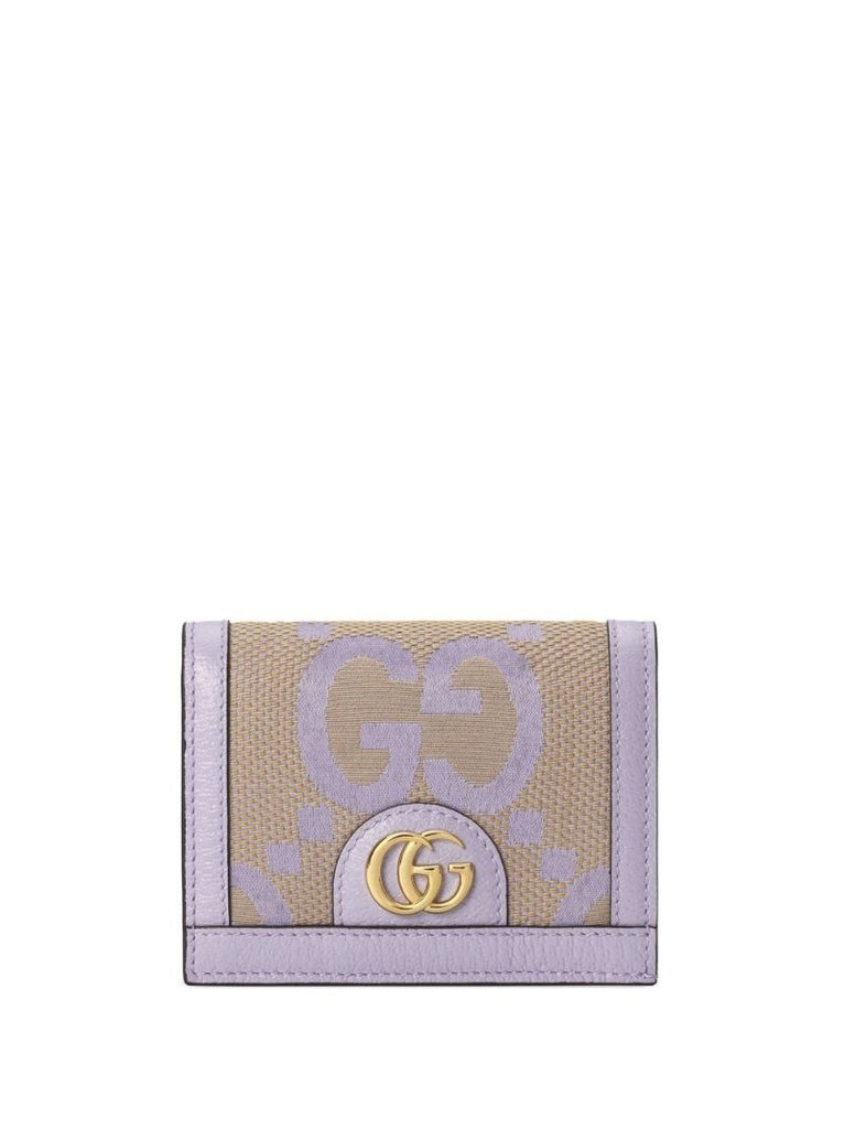 Purple Ophidia Jumbo Gg Leather Card Holder