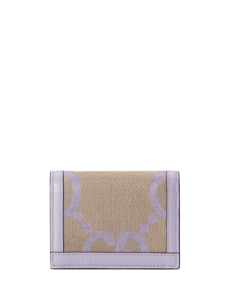 Purple Ophidia Jumbo Gg Leather Card Holder