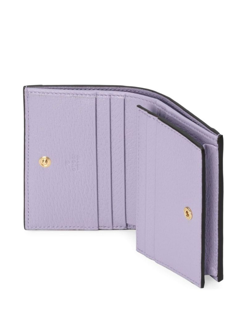 Purple Ophidia Jumbo Gg Leather Card Holder