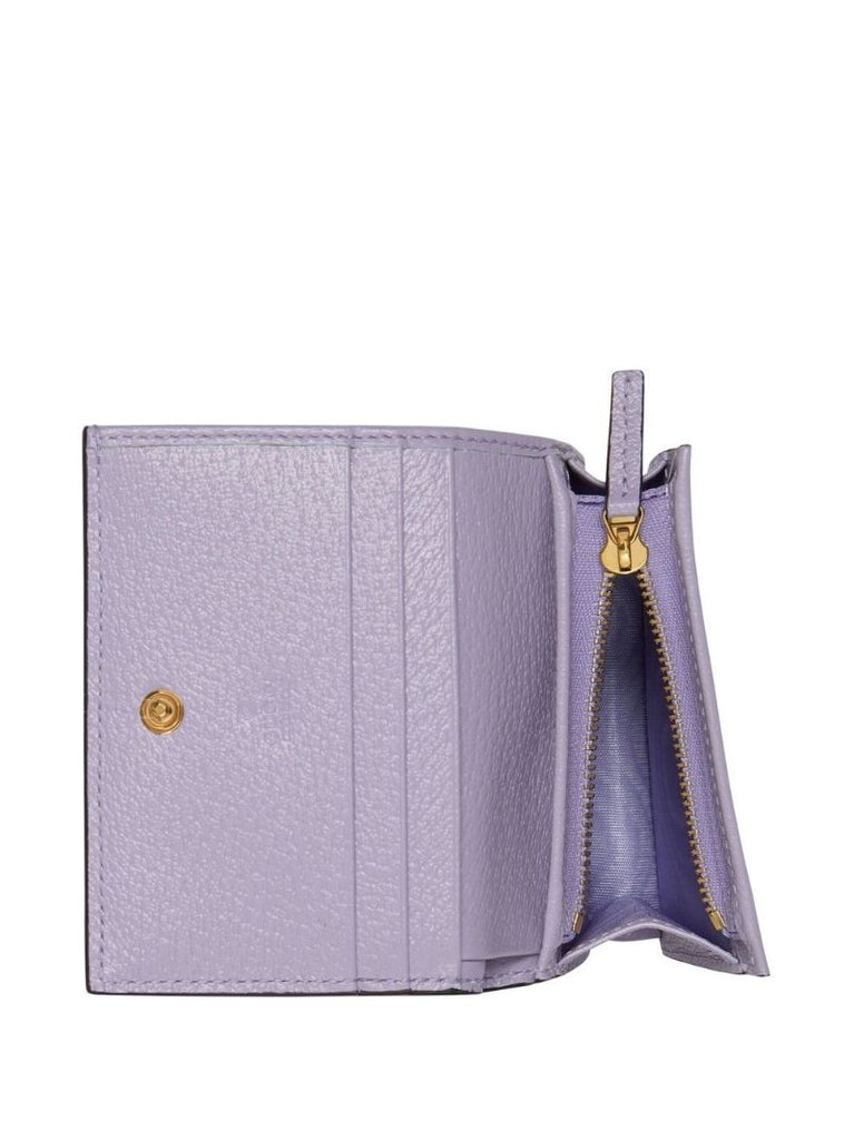 Purple Ophidia Jumbo Gg Leather Card Holder