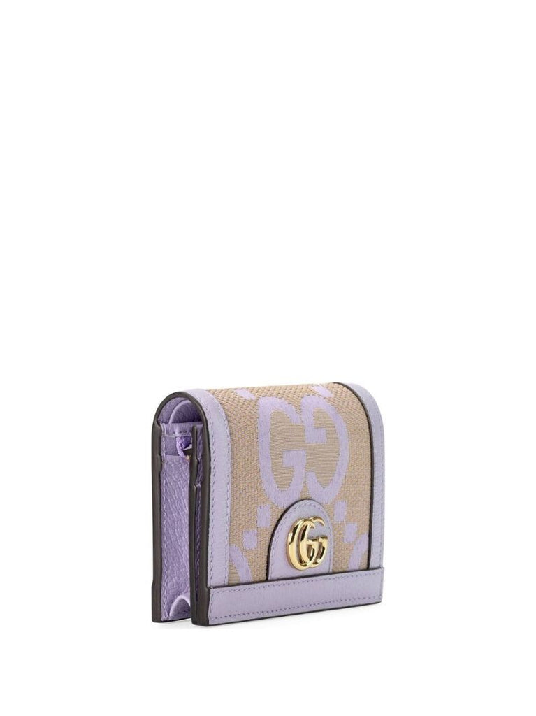 Purple Ophidia Jumbo Gg Leather Card Holder