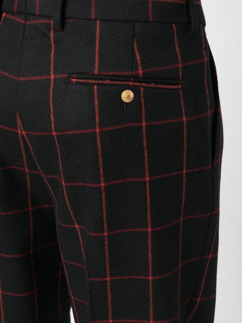 Black Check Pattern Tailored Trousers